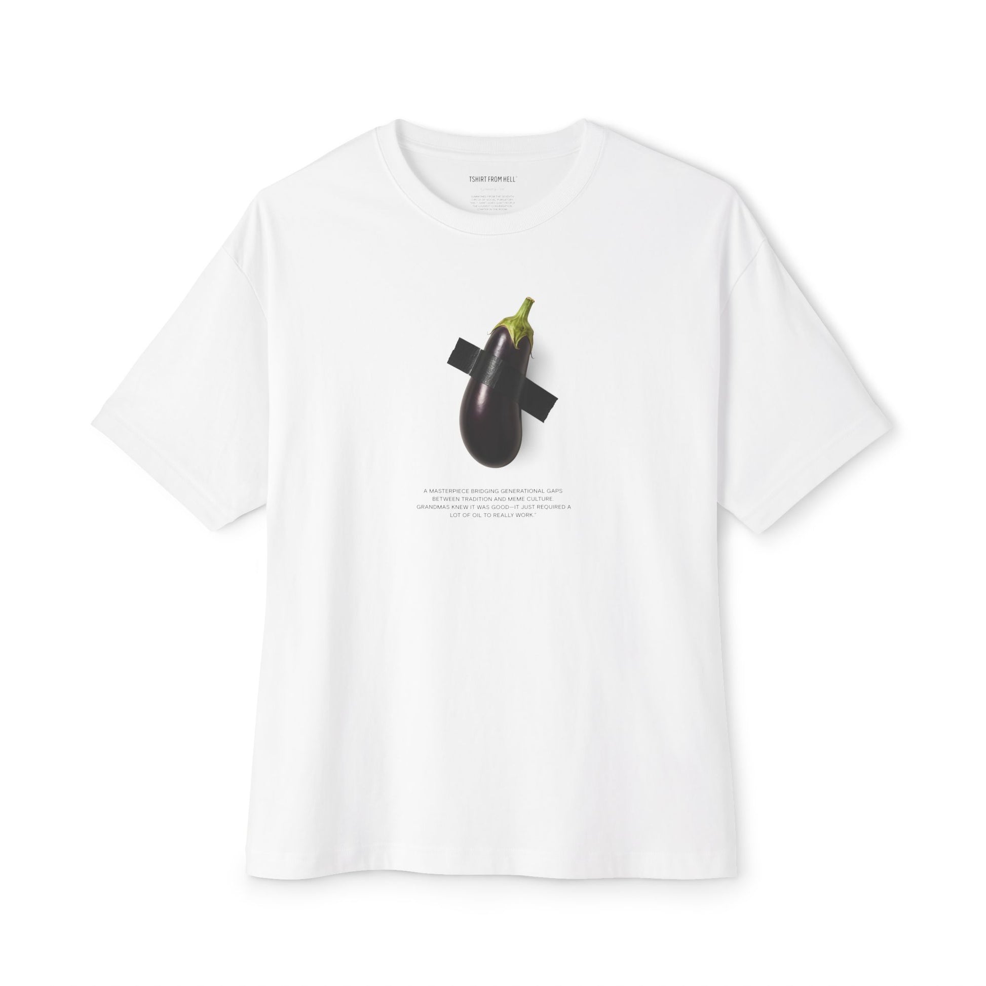 “Eggplant Study” Museum Placard Tee – Tradition, Meme Culture & Extra Oil